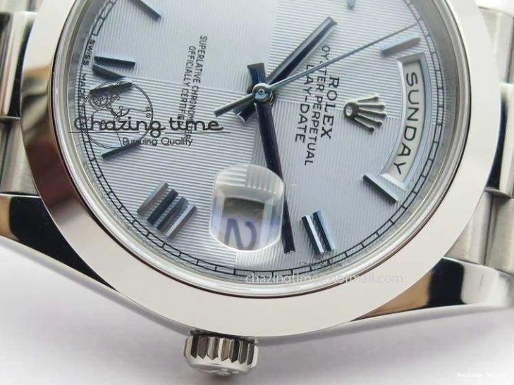 0521 Day-Date 40mm 228206 SS Noob 1:1 Best Edition Quadrant Textured Ice Blue Dial On SS Bracelet A Timeless 3801